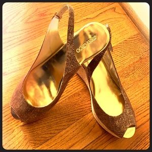 Jimmy Choo Metallic Provo Wedge Sandals 41